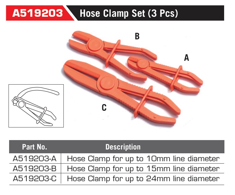 A519203 Hose Clamp Set (3 Pcs)